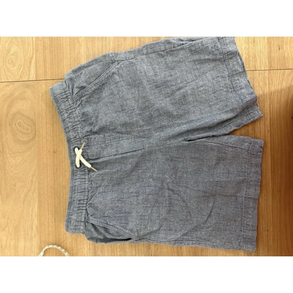 Tommy Bahama Boys Chambray Drawstring Shorts Blue Cotton Size L 10/12 EUC